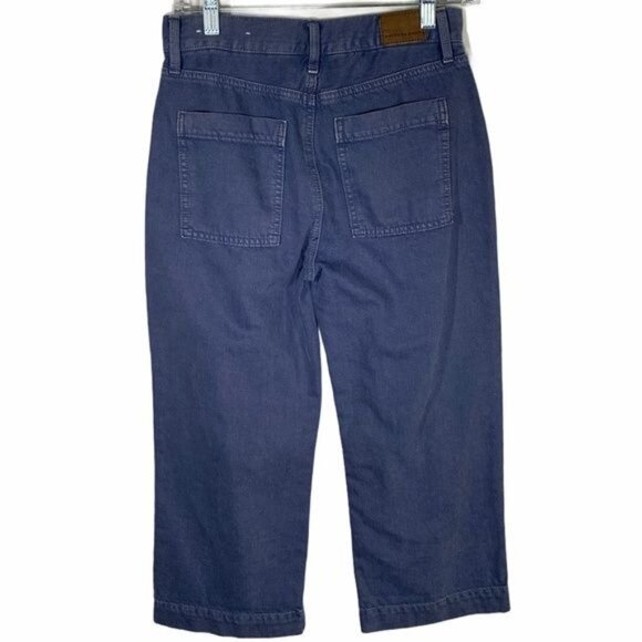 American Eagle Wide Leg Crop Blue Denim Jeans Size 0 X Short - Picture 4 of 11